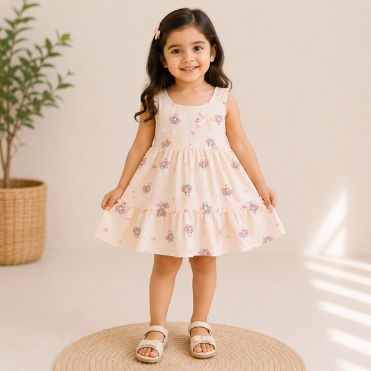 Floral Jersey Western Frock for Girls | Ages 1–3 Years