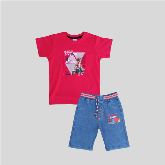 Red Shirt & Blue Nikar Set