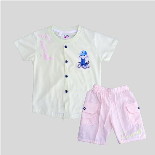 Off Whiten Button Suit