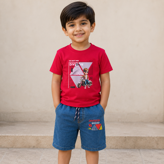 Red Shirt & Blue Nikar Set