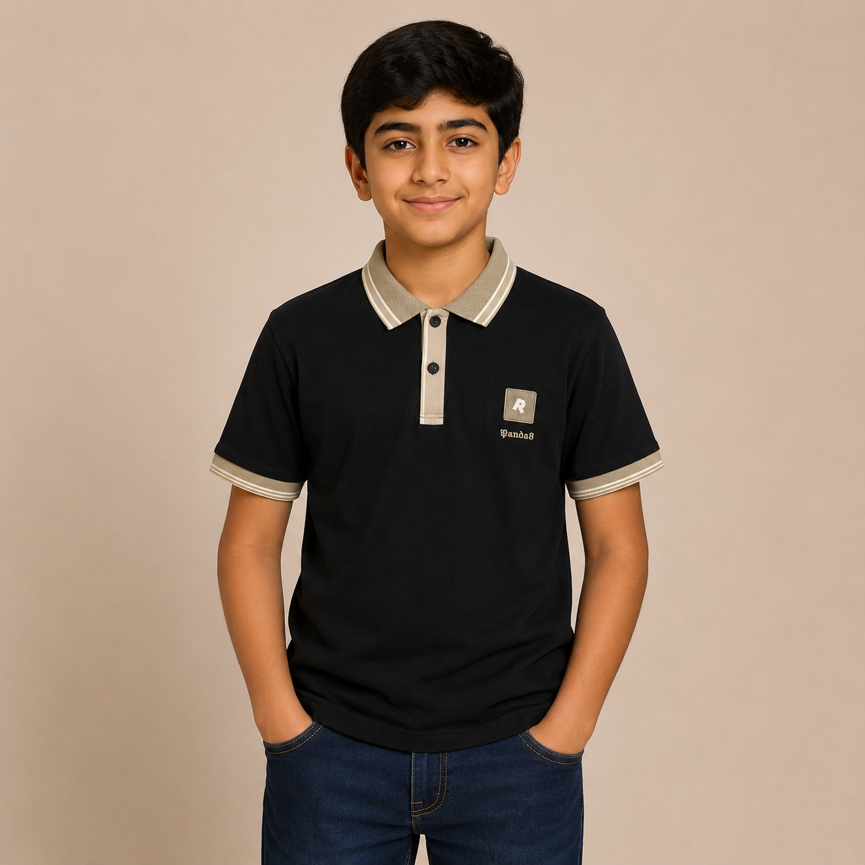 Boys Black Premium Imported Dry Fit Polo Shirt | KidsStudio