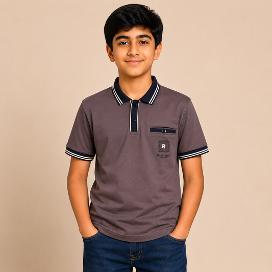 Boys Camel Brown Premium Imported Dry Fit Polo Shirt | KidsStudio