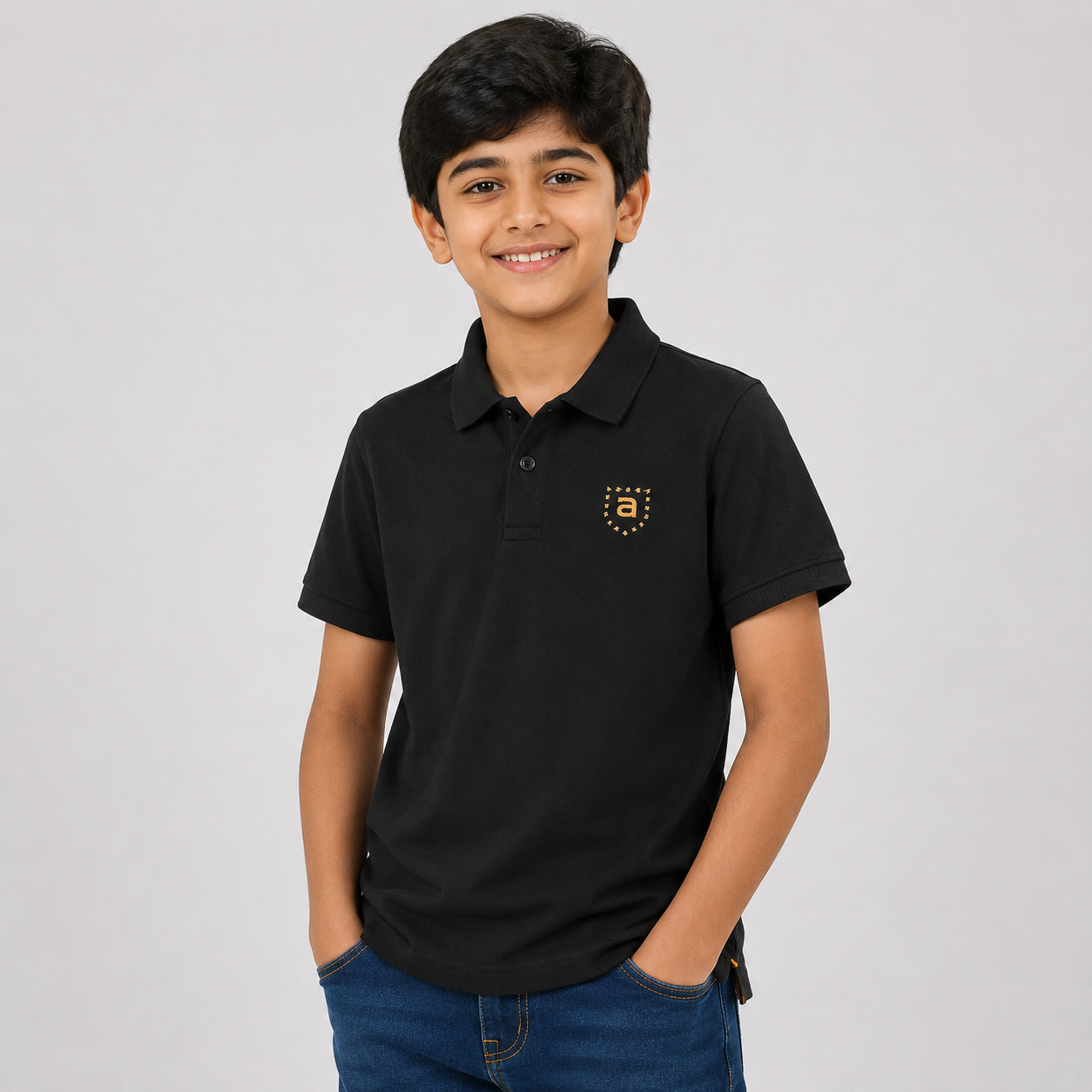 Black Polo T-Shirt for Boys