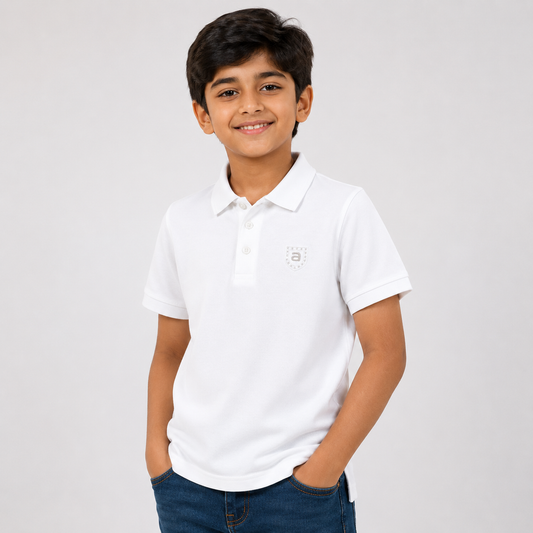 White Polo T-Shirt for Boys
