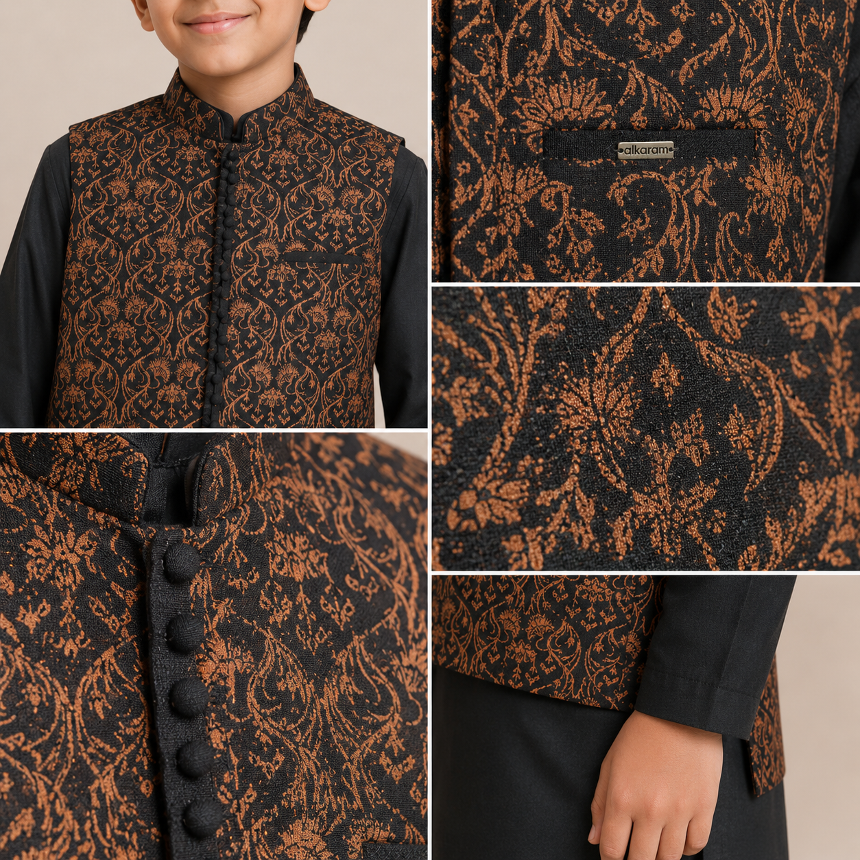 Boys Premium Wash & Wear Fancy Coat 3-Piece Suit | KidsStudio